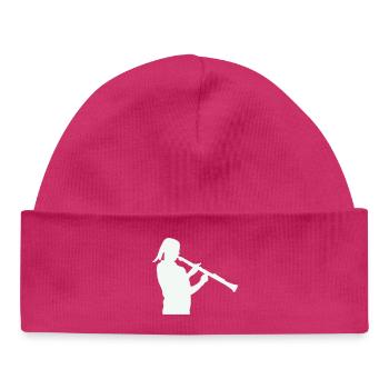 Silhouette mit Klarinette - Baby Organic Mütze - hot Pink - Vorne