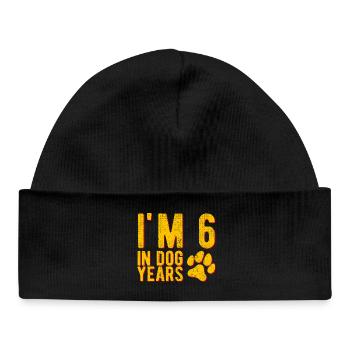 I'M 6 In Dog Years 40 Years Birthday Funny - Baby Organic Beanie - black - Front