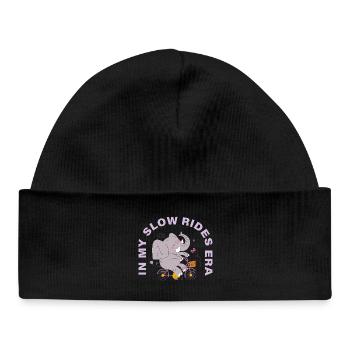 À l’époque de mes balades lentes – motif vélo douillet - Bonnet bébé bio - noir - Devant