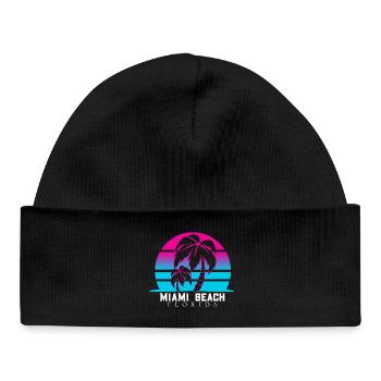 Néon des palmiers de Miami Beach - Bonnet bébé bio - noir - Devant