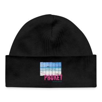 Phuket en Thaïlande Souvenir vintage de vacances à la plage - Bonnet bébé bio - noir - Devant