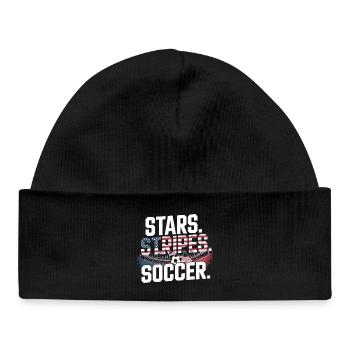 Stars Stripes Soccer – USA Fußball Fan - Baby Organic Beanie - black - Front