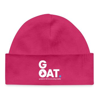 GOAT Snack Saying - Baby Organic Beanie - hot pink - Front