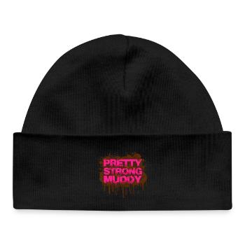 Pretty Strong Muddy Schlammlauf Mud Run Muddy Race - Baby Organic Mütze - Schwarz - Vorne