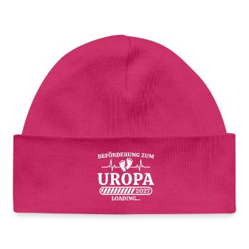 Uropa 2027 Loading – Geschenk Schwangerschaft - Baby Organic Mütze - hot Pink - Vorne
