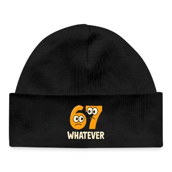 Six Seven Whatever Italian Brainrot Humor Meme - Baby Organic Beanie - black - Front