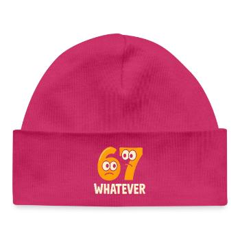 Six Seven : Whatever Italian Brainrot Humour Meme - Bonnet bébé bio - hot pink - Devant
