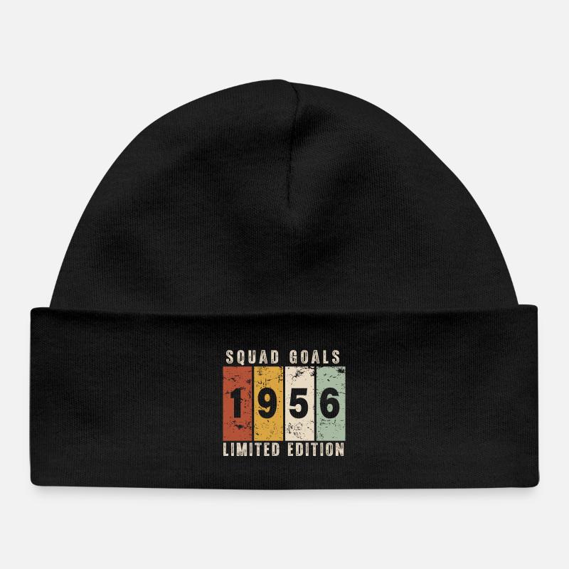 anniversaire 1956 - 70 ans - Bonnet bébé bio - noir