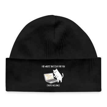 Code cat explains tasks - Baby Organic Beanie - black - Front