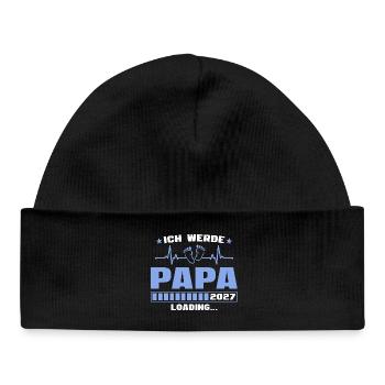 Ich werde Papa 2027 – Werdender Vater - Baby Organic Mütze - Schwarz - Vorne