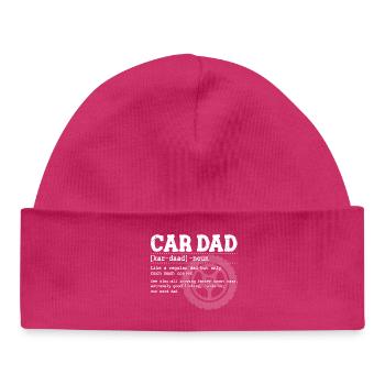 Autofan Vater Reifenrad Motiv Vatertag Papa - Baby Organic Mütze - hot Pink - Vorne