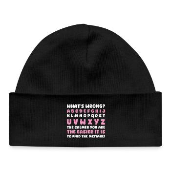 What's Wrong Funny teacher classroom - Baby Organic Beanie - black - Front
