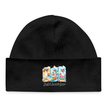 Summer Geese Trio Summer Vibe Vacation Beach - Baby Organic Beanie - black - Front