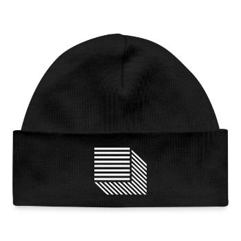 Mosaïque géométrique à rayures diagonales - Bonnet bébé bio - noir - Devant