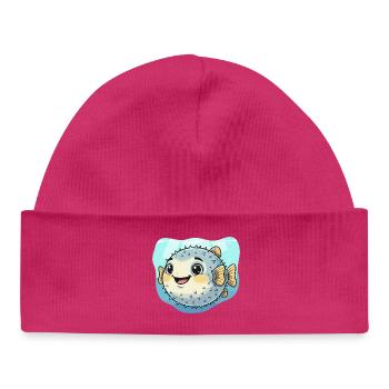 Délice sous-marin du poisson-globe Kawaii - Bonnet bébé bio - hot pink - Devant