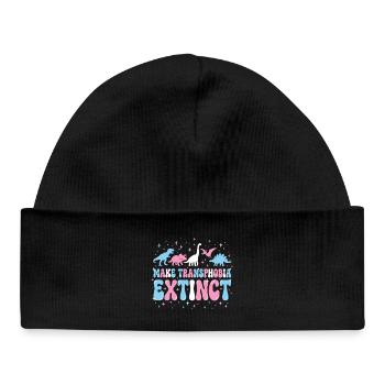 LGBTQ Pride Month - Make Transphobia Extinct - Baby Organic Beanie - black - Front
