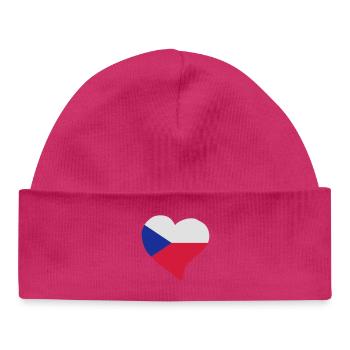 Czech heart - Baby Organic Beanie - hot pink - Front
