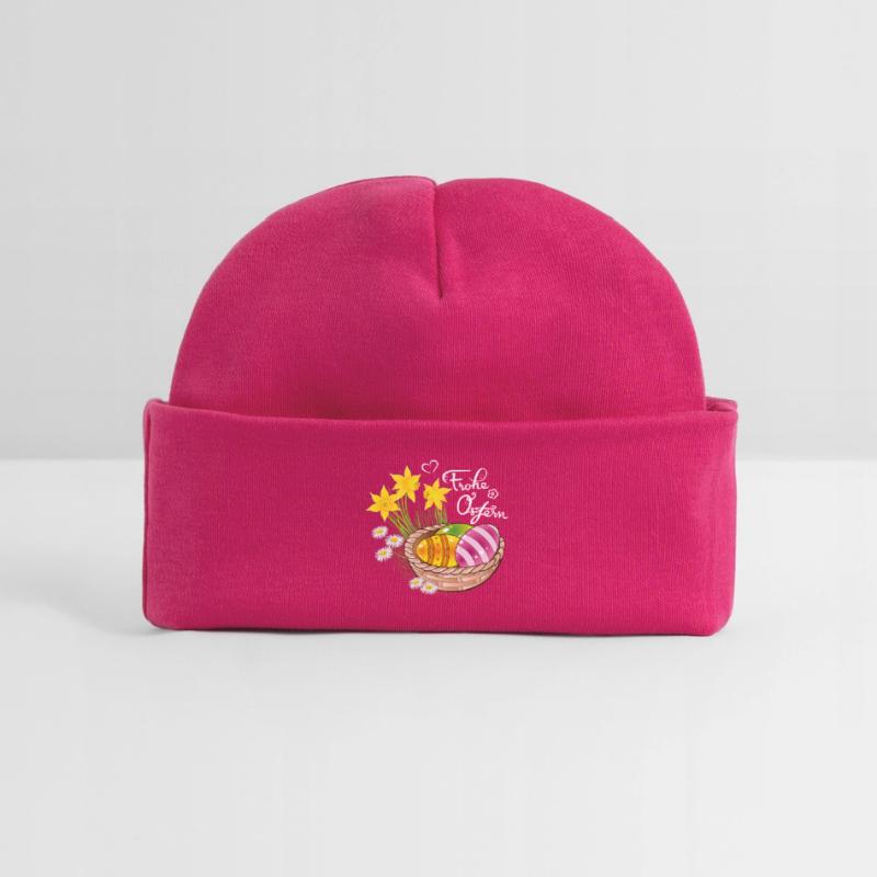 Happy Easter Easter basket Easter eggs Easter flowers eggs Baby Organic Beanie