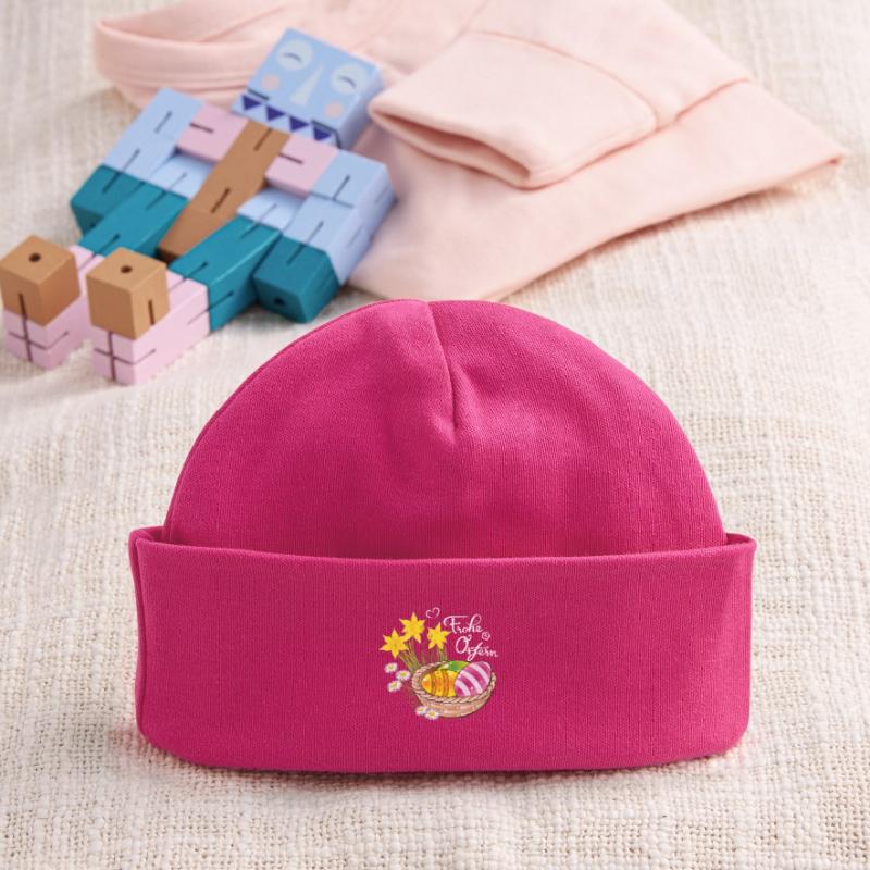 Happy Easter Easter basket Easter eggs Easter flowers eggs Baby Organic Beanie