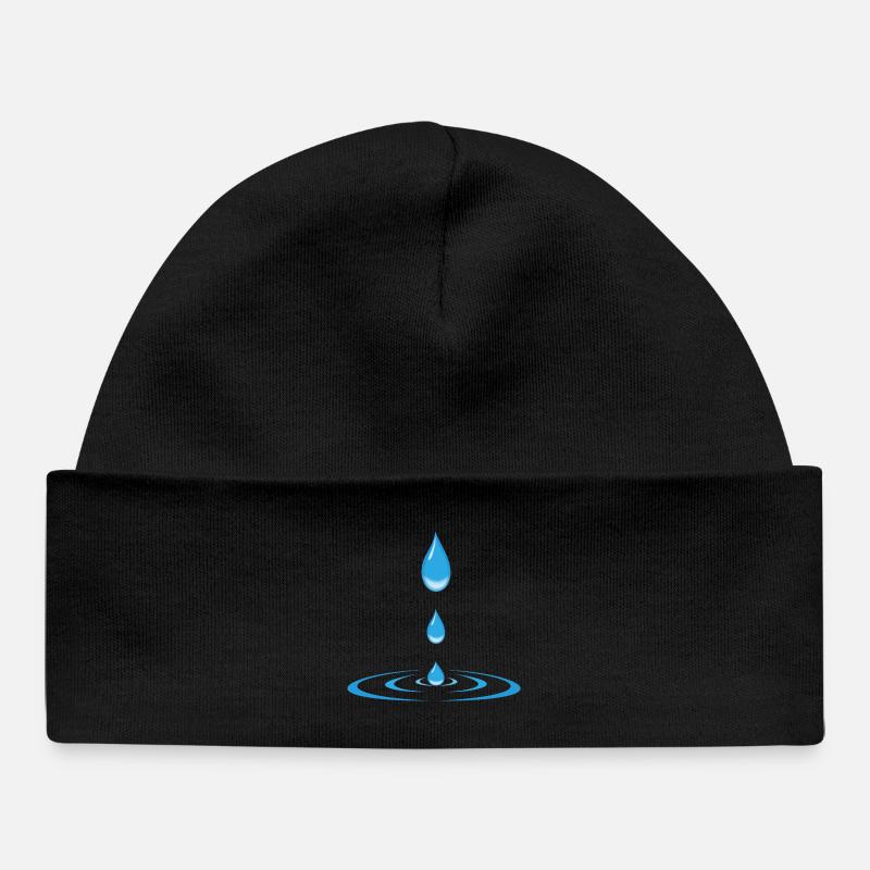 drops and waves - Baby Organic Beanie - black