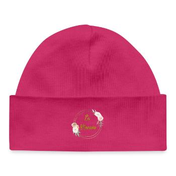 la mariée or et fleurs - Bonnet bébé bio - hot pink - Devant