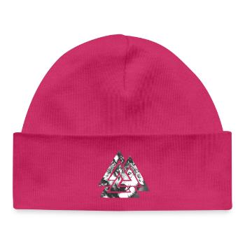 Valknut, Symbol von Odin - Mit Wolf - Baby Organic Mütze - hot Pink - Vorne