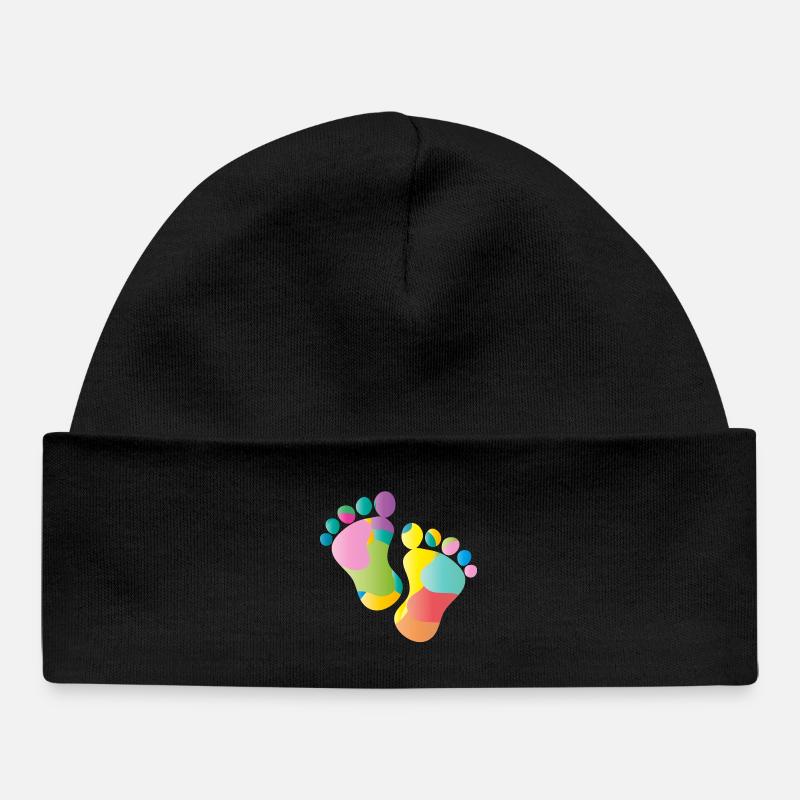 empreintes colorées de bébé - Bonnet bébé bio - noir