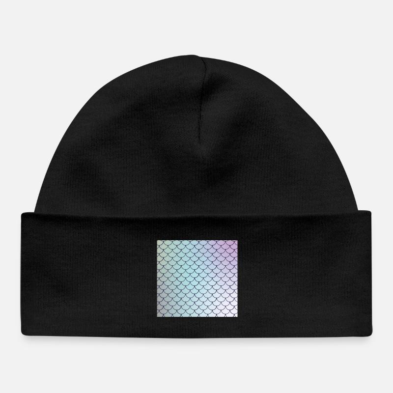 Motif d’écailles de poisson aquarelle - Bonnet bébé bio - noir