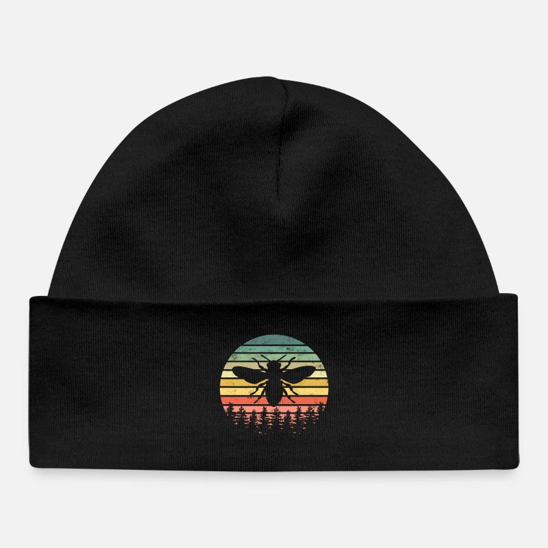 Bee Bees - Baby Organic Beanie - black