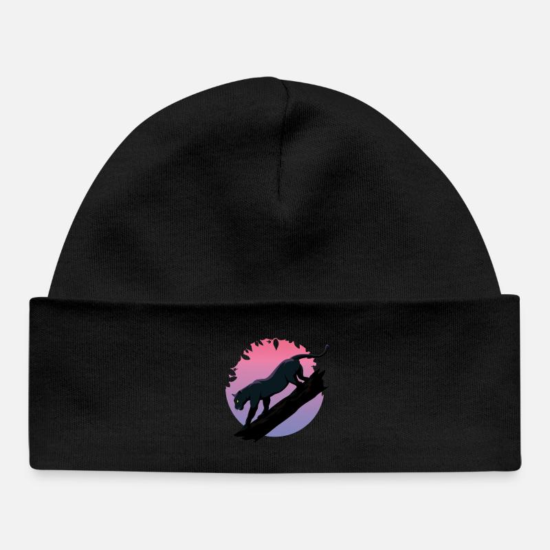 Panthère noire animal de la jungle - Bonnet bébé bio - noir