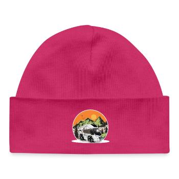 Camping Camper Campen - Bonnet bébé bio - hot pink - Devant