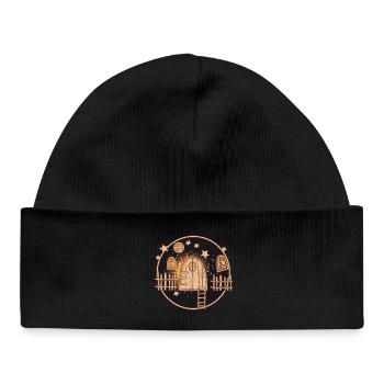 The magic of the elves' door at Christmas - Baby Organic Beanie - black - Front