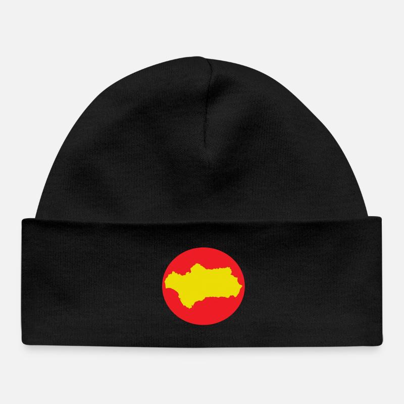 Andalousie rouge et jaune - Bonnet bébé bio - noir