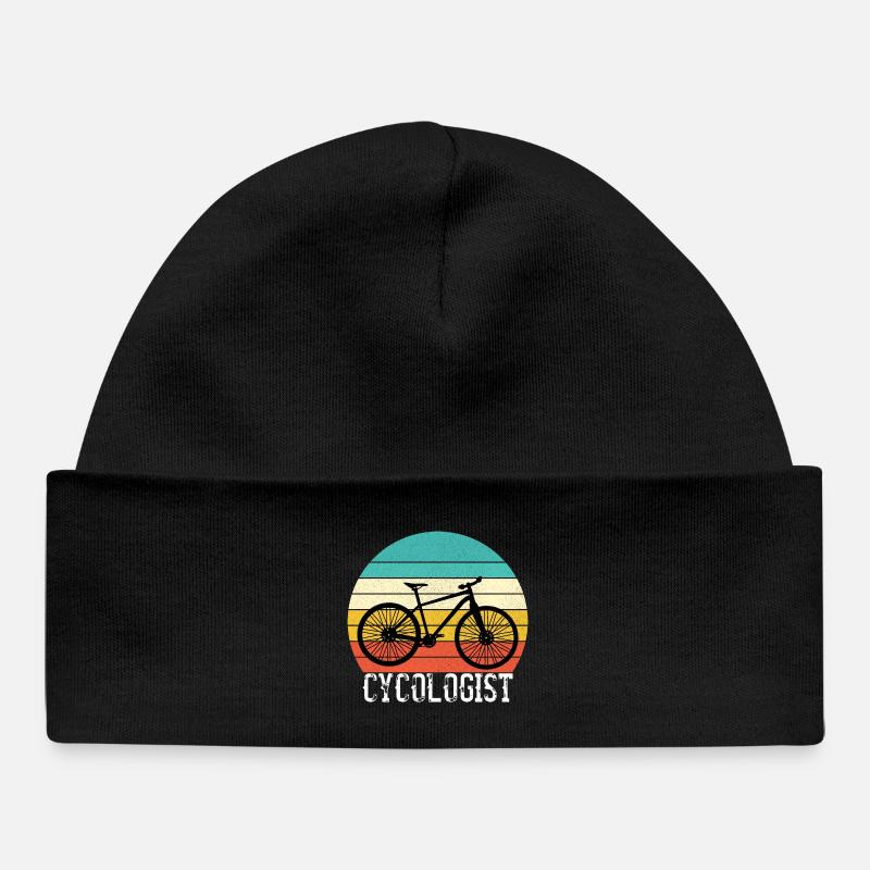 Cycologue Funny Vintage Cycliste - Bonnet bébé bio - noir