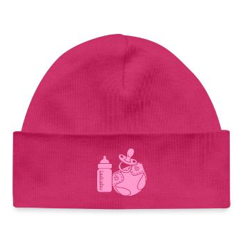 Pink Girl Baby Supplies: - Bonnet bébé bio - hot pink - Devant