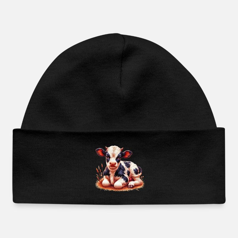 Vache - Bonnet bébé bio - noir