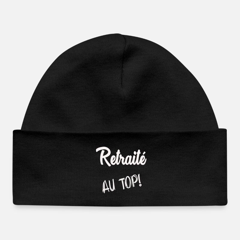 RETRAITE. BONNE RETRAITE. JOYEUSE RETRAITE - Bonnet bébé bio - noir