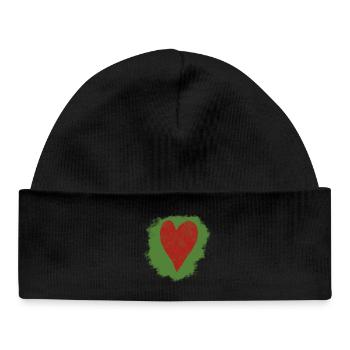 Coeur dans le style aquarelle - Bonnet bébé bio - noir - Devant