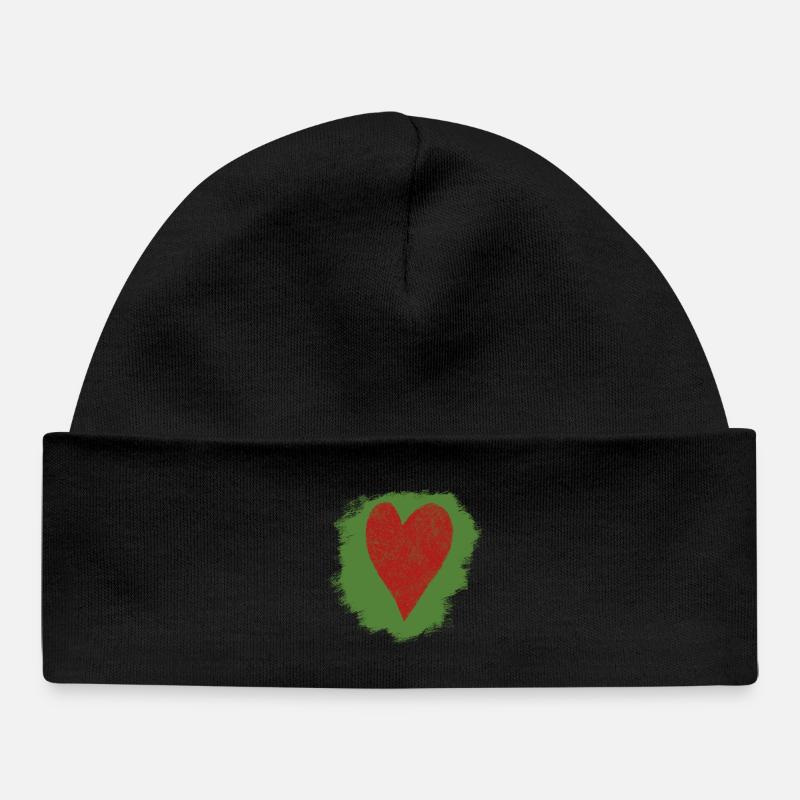 Coeur dans le style aquarelle - Bonnet bébé bio - noir