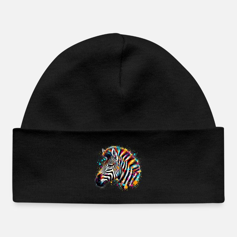 Zebra - Baby Organic Mütze - Schwarz