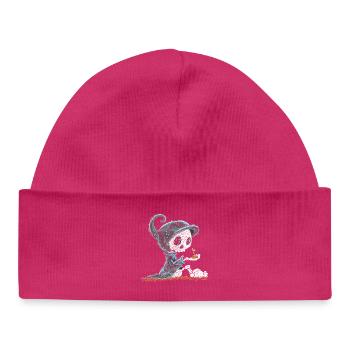 Skelett Hält Pflanze Hoffnung Entstehung - Baby Organic Mütze - hot Pink - Vorne