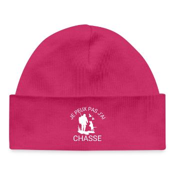 Ich kann nicht, ich habe gejagt - Baby Organic Mütze - hot Pink - Vorne