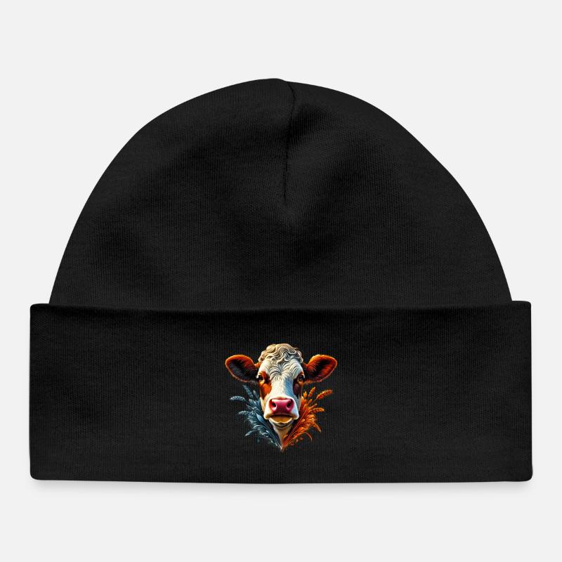 Vache - Bonnet bébé bio - noir