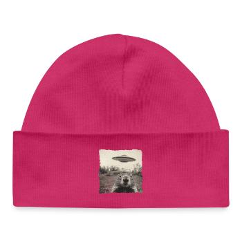 Marmottes et OVNI – Drôle de design vintage - Bonnet bébé bio - hot pink - Devant