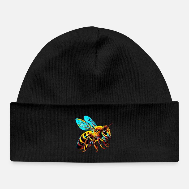 Abeille - Bonnet bébé bio - noir