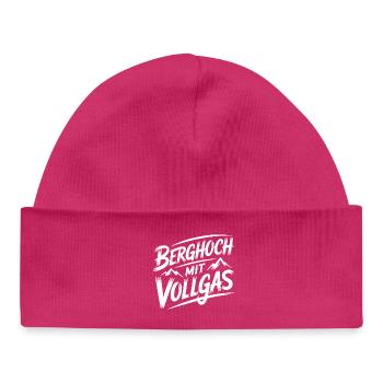 En montée à plein régime - Bonnet bébé bio - hot pink - Devant