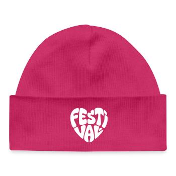 Cœur du Festival - Bonnet bébé bio - hot pink - Devant