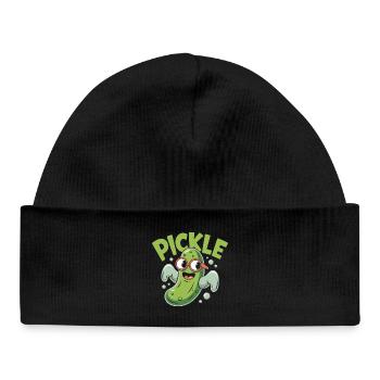 Lustige Pickle Cartoon-Figur - Baby Organic Mütze - Schwarz - Vorne