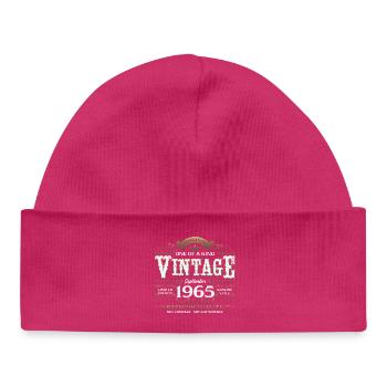 60e anniversaire Millésime Septembre Année 1965 - Bonnet bébé bio - hot pink - Devant