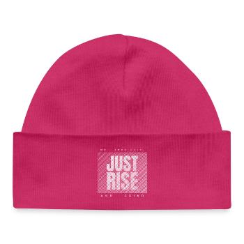 Just Rise and Grind Design Motivation and Success - Baby Organic Beanie - hot pink - Front